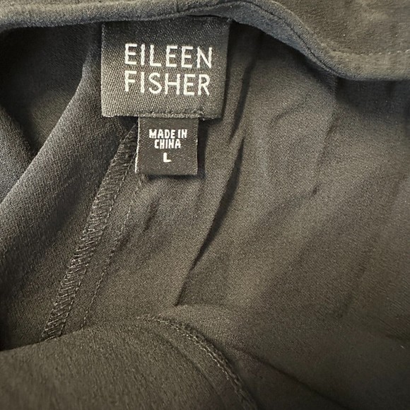 Eileen Fisher Womens High Rise Wide Leg Silk Pants Black Size Large - Picture 7 of 8